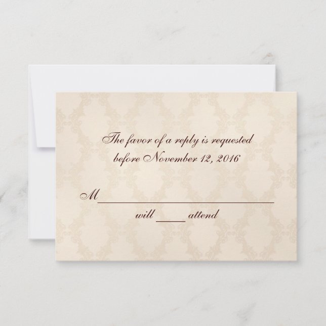 Creamy White Damask OSA Kort (Framsida)