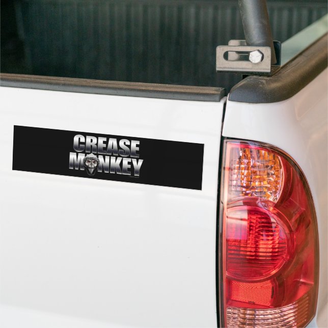 Crease Monkey (Hockey Goalie) Bumper Sticker Bildekal (På lastbil)