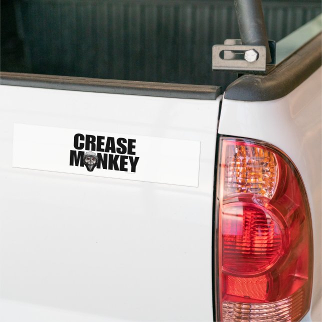 Crease Monkey (Hockey Goalie) Bumper Sticker Bildekal (På lastbil)