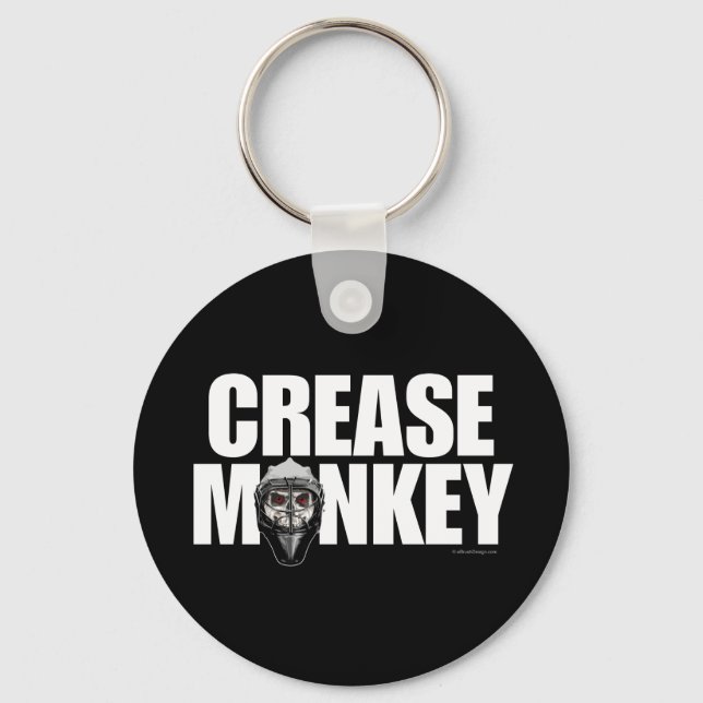 Crease Monkey (Hockey Goalie) Nyckelring (Framsida)