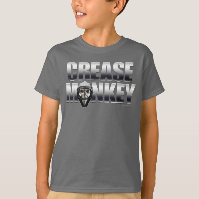 Crease Monkey (Hockey Goalie) T-Shirt (Framsida)