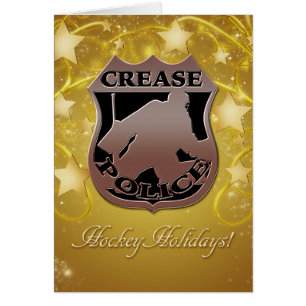 Crease Police Hockey Goalie Helgdag Card Hälsningskort