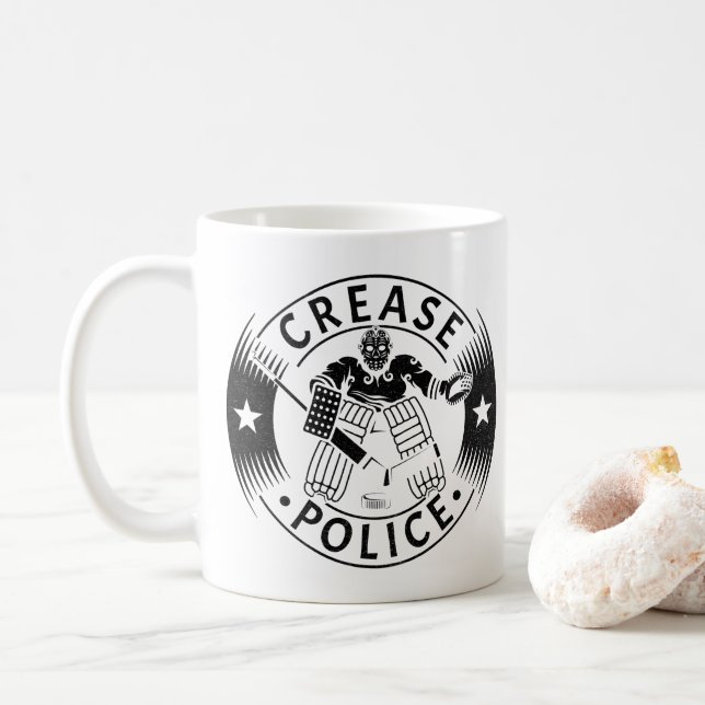Crease Police Hockey Goalie Netminder Kaffemugg (Med munk)
