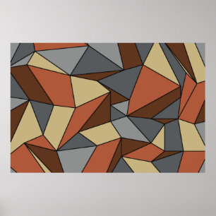 "Creases" Brown Grått Extra Large Print Poster