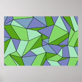 "Creases" Grönt Lila Extra Large Print Poster