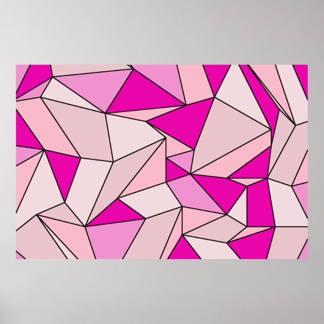 "Creases" Shades of Rosa Extra Large Print Poster (Framsidan)