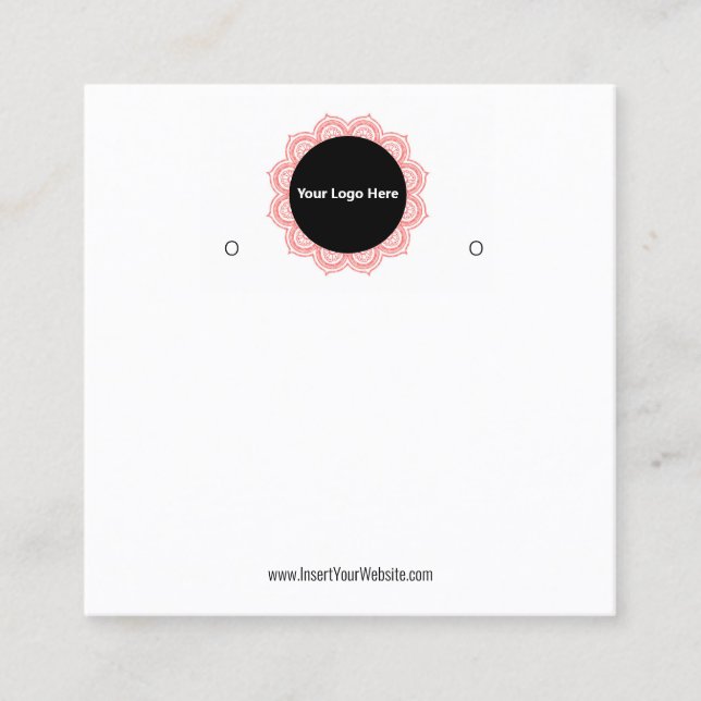 Creat Your Custom Logo Earring Display Card  Fyrkantigt Visitkort (Framsida)
