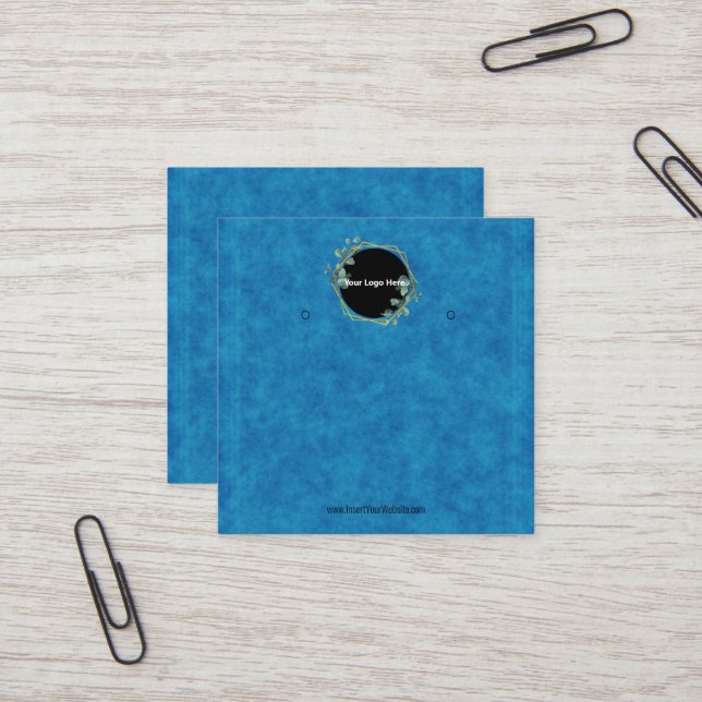 Creat Your Custom Logo Earring Display Card  Fyrkantigt Visitkort (Fram/Back In Situ)