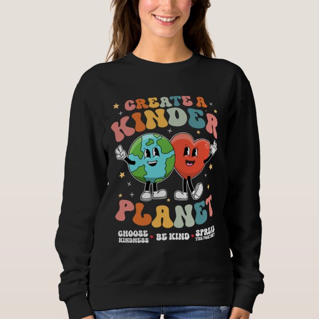 Create a Kinder Planet Be Kind Unity Day Earth Day T Shirt (Framsida)