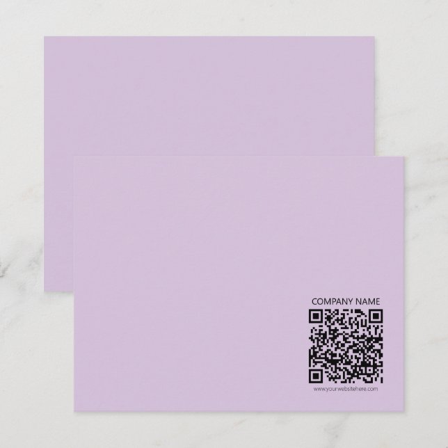 Create a QR Code | Pale Lavender Violet Anteckningskort (Fram/baksida)