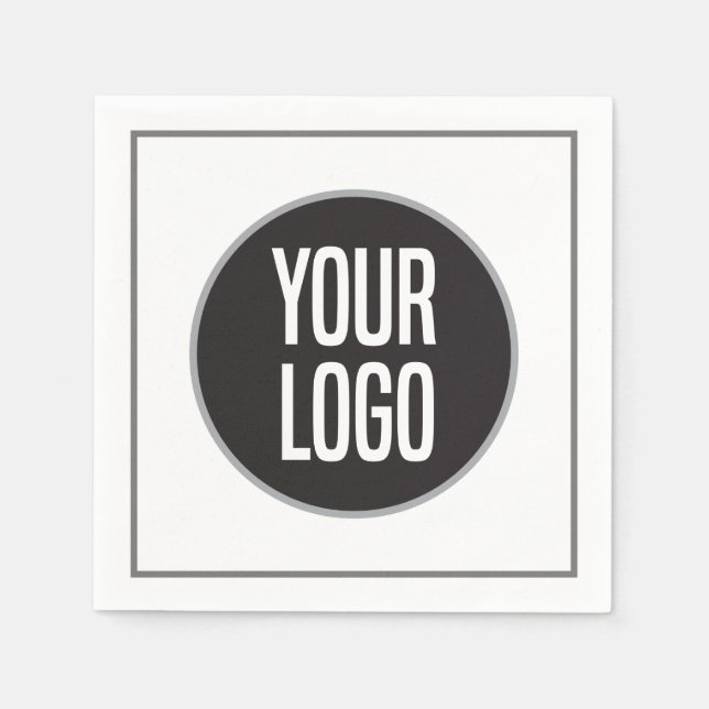 Create Business Logo Paper Cocktail Napkin Pappersservett (Framsidan)