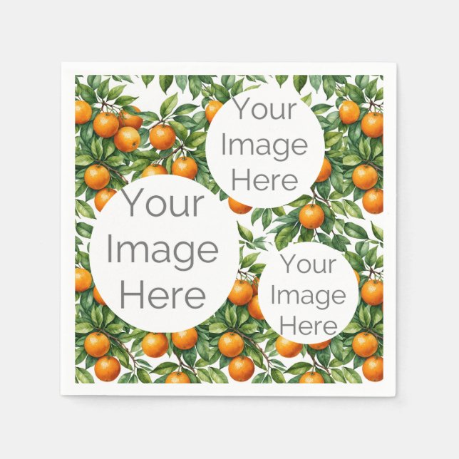 create own paper photo text template oranges pappersservett (Framsidan)