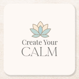 Create Your Calm Minimal Motivational Coaster Underlägg Papper Kvadrat