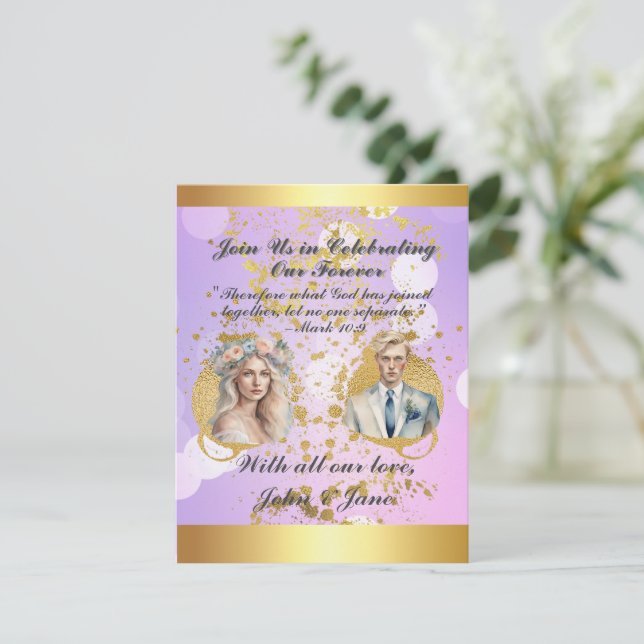 Create Your Dream Wedding Cards: Fully Editable &  Julkort (Stående Fram)
