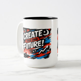 Create Your Future Motivational Mug Dream Big Now Två-Tonad Mugg