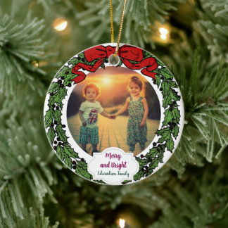 Create your Merry and Bright family christmas Julgransprydnad Keramik
