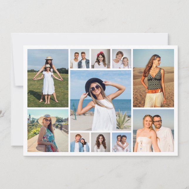  Create Your Own 11 Photo Collage Greeting Kort (Framsida)