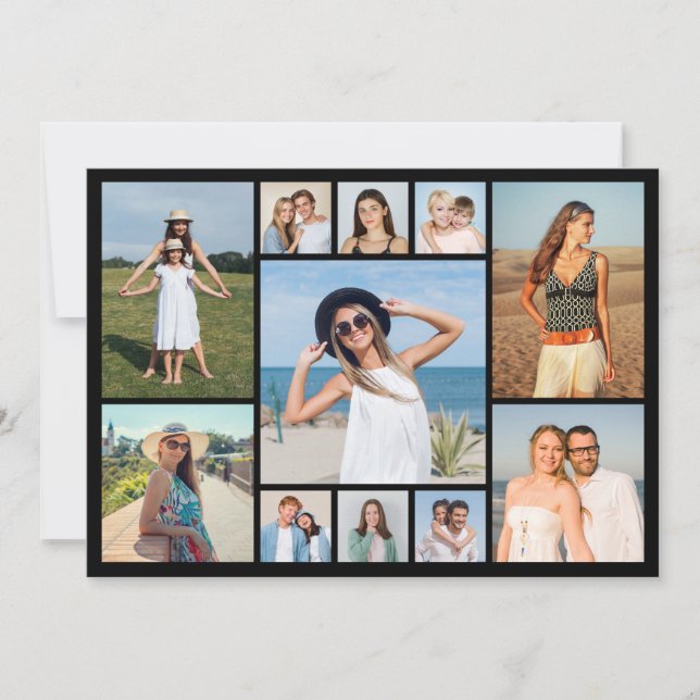  Create Your Own 11 Photo Collage Greeting Kort (Framsida)