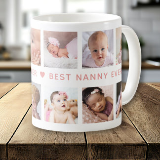 Create Your Own 12 Photo Collage Best Nanny Ever  Kaffemugg