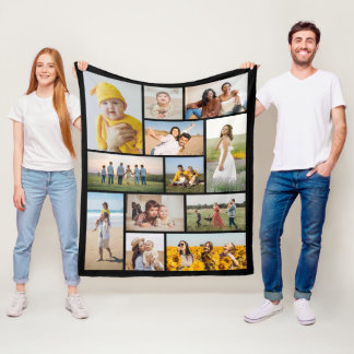 Create Your Own 12 Photo Collage Fleecefilt