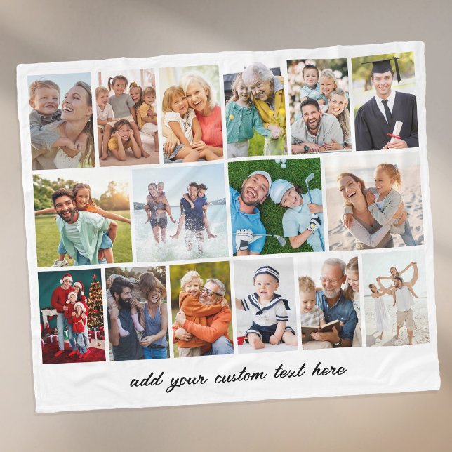 Create Your Own 16 Photo Collage White Fleecefilt (Skapare uppladdad)