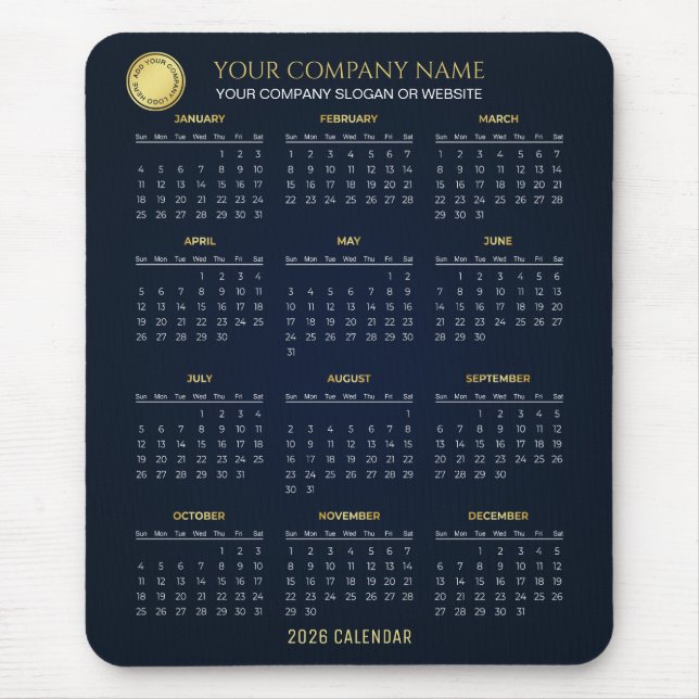 Create Your Own 2026 Company Calendar | Mousepad Musmatta (Framsidan)