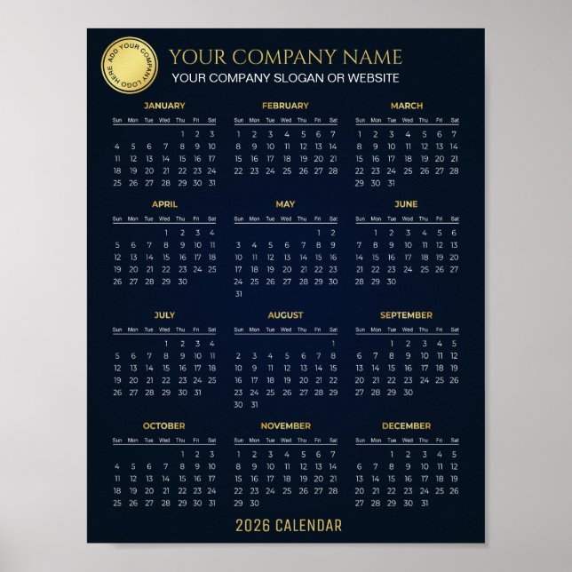 Create Your Own 2026 Company Calendar |  Poster (Framsidan)