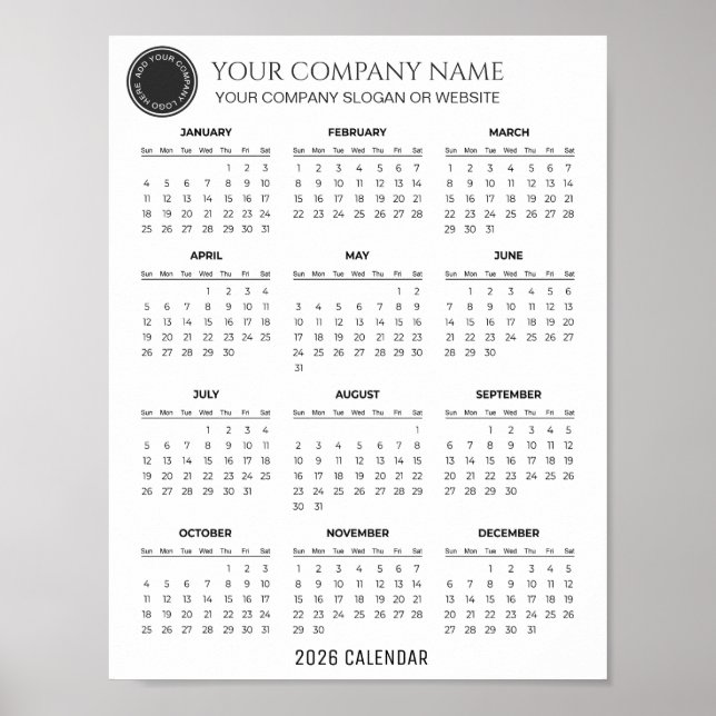 Create Your Own 2026 Company Calendar |  Poster (Framsidan)