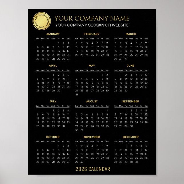 Create Your Own 2026 Company Calendar |  Poster (Framsidan)