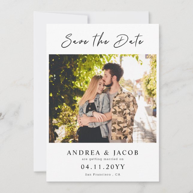 Create Your Own 2 Photo Wedding Save the Date Card Spara Datumet (Framsida)