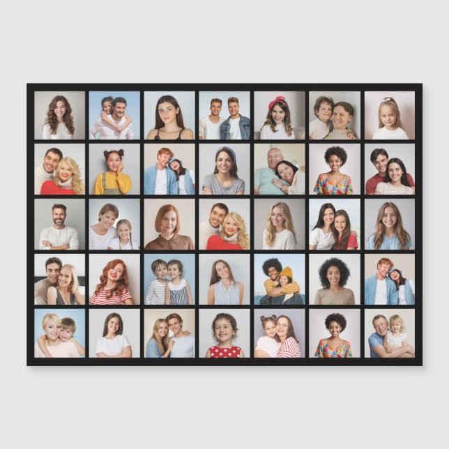 Create Your Own 35 Photo Collage Magnetic Card (Framsida)