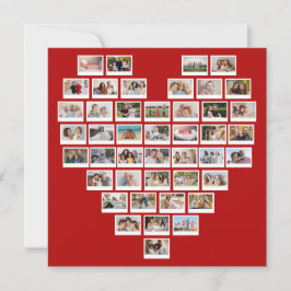 Create Your Own 44 Photo Collage Heart Kort