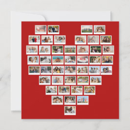 Create Your Own 44 Photo Collage Red Heart Anteckningskort