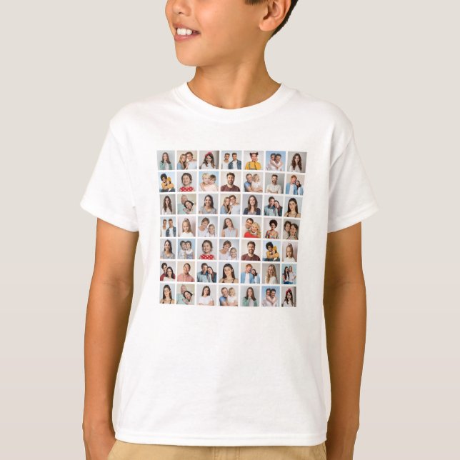 Create Your Own 49 Photo Collage Kid's T Shirt (Framsida)