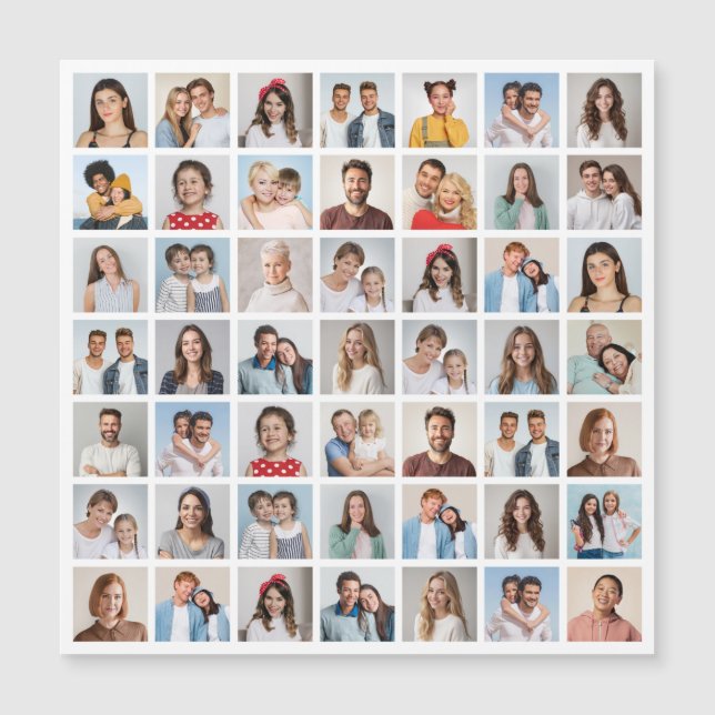 Create Your Own 49 Photo Collage Magnetic Card (Framsida)