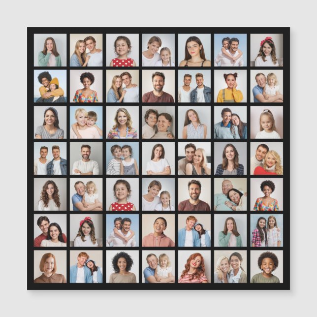 Create Your Own 49 Photo Collage Magnetic Card (Framsida)