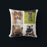 Create Your Own 4 Pet Photo Collage Kudde<br><div class="desc">Create Your Own 4 Pet Photo Collage Throw Pillow</div>