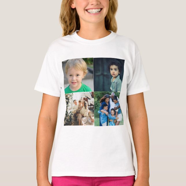 Create Your Own 4 Photo Collage T Shirt (Framsida)