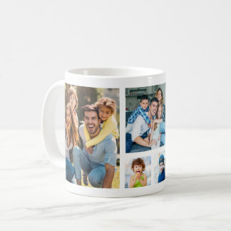 Create Your Own 5 Photo Picture Collage White Kaffemugg