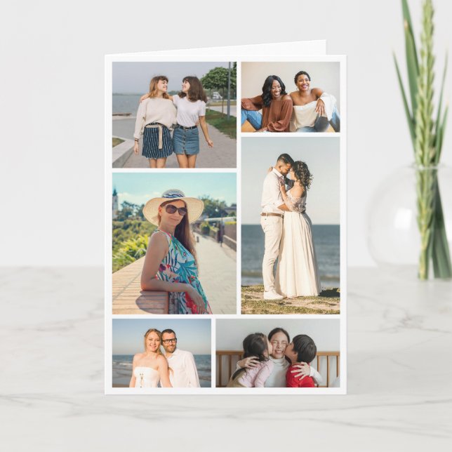 Create Your Own 6 Photo Collage Greeting Kort (Framsida)