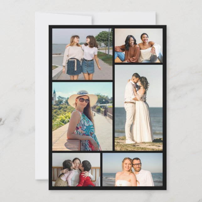 Create Your Own 6 Photo Collage Greeting Kort (Framsida)