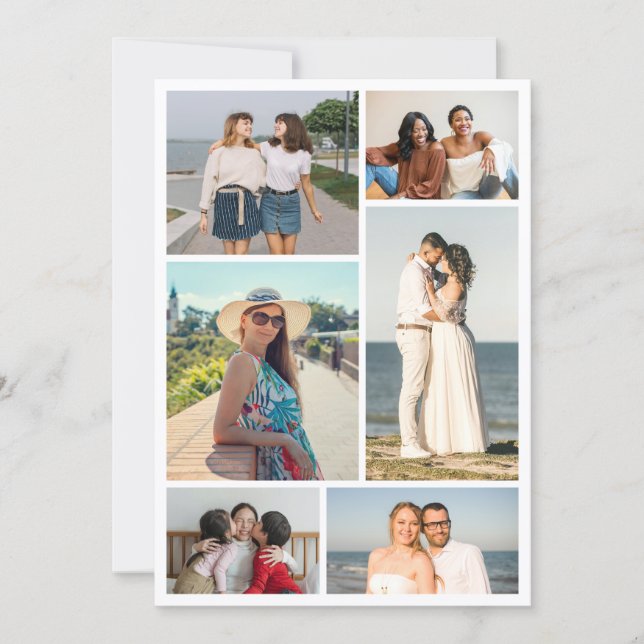 Create Your Own 6 Photo Collage Greeting Kort (Framsida)