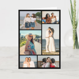 Create Your Own 6 Photo Collage Greeting Kort
