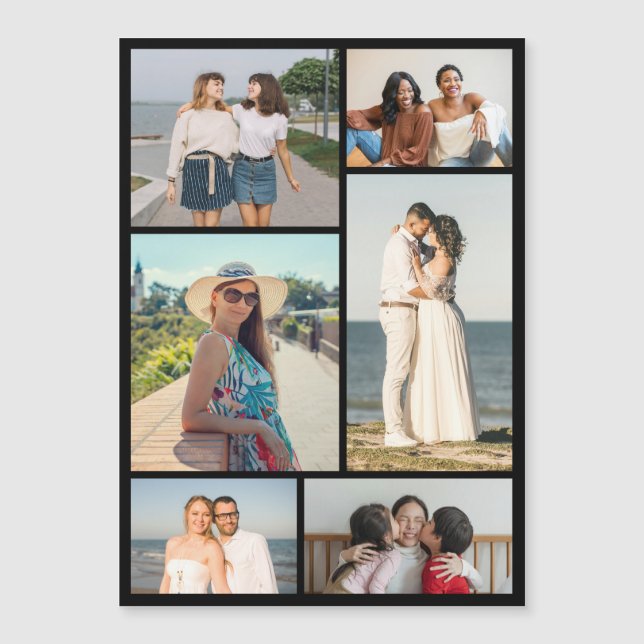 Create Your Own 6 Photo Collage Magnetic Card (Framsida)