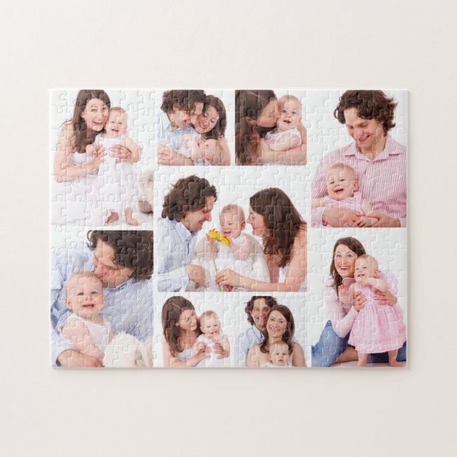 Create Your Own 9 Photo Collage Jigsaw Puzzle Pussel (Horisontell)