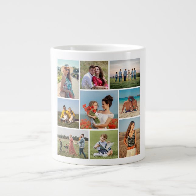 Create Your Own 9 Photo Collage Jumbo Mugg (Framsidan)