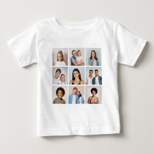 Create Your Own 9 Photo Collage T Shirt (Framsida)