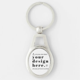 Create Your Own Accessory Ovalt Silverfärgad Nyckelring