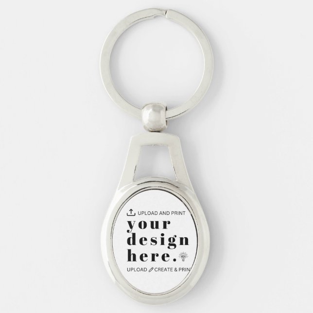 Create Your Own Accessory Ovalt Silverfärgad Nyckelring (Framsidan)