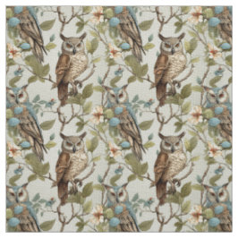 Create Your Own Brown Owls Yellow Flowers Tyg
